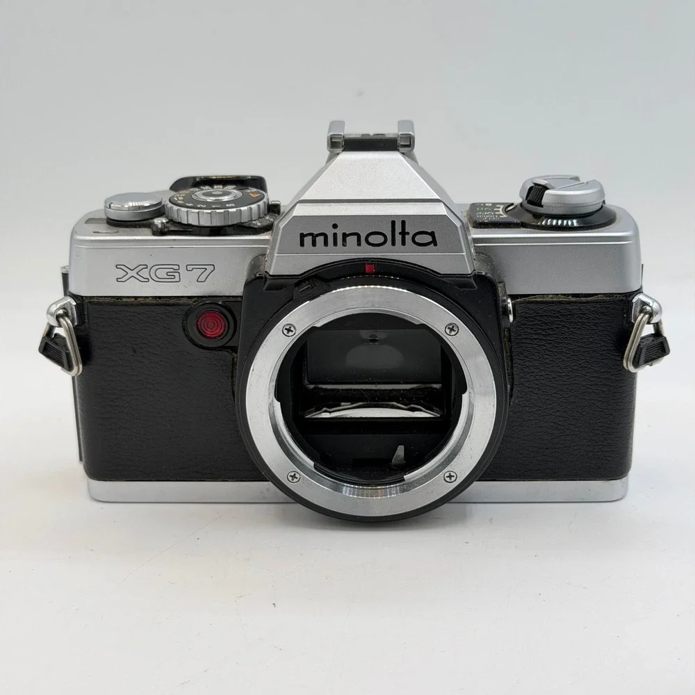 Lot of 3 Minolta XG-7 35mm SLR Film Camera Bodies Black Silver Vintage for Parts